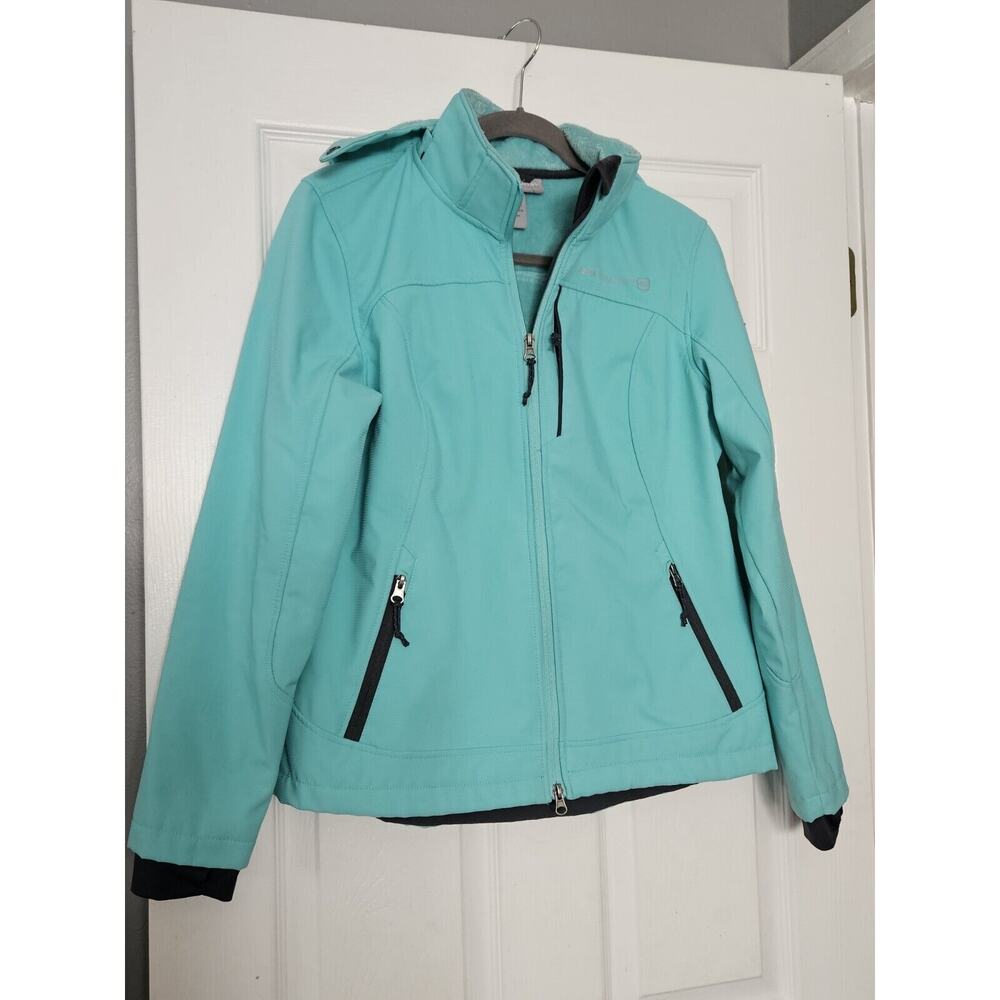 Free Country Aqua‎ Front Zip Jacket with Faux Fur Liner And Hood Size M